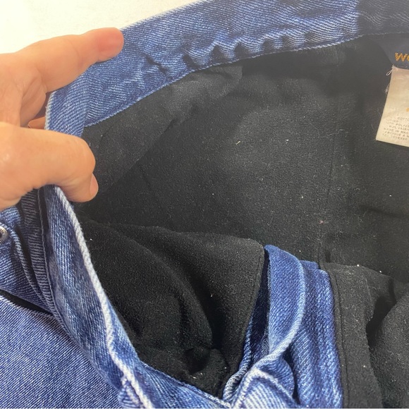Woolrich Jeans Woman’s 8 Fleece lined winter denim blue jeans pockets zippered - Picture 5 of 9